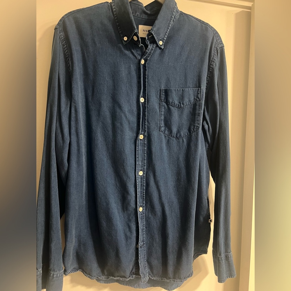 NN07 Men's L Blue Button-Down Shirt